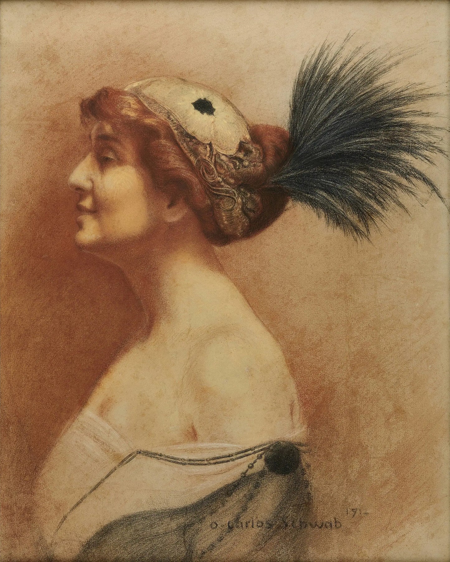 {{ product_title }} Fine Art Print | {{ product_vendor }} Jakero77 Carlos Schwabe - Portrait of Gagarin Princess (1912) Fine Art Print Art Print  Jakero77