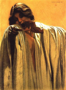 {{ product_title }} Fine Art Print | {{ product_vendor }} Jakero77 Carlos Schwabe - Study of Woman for The Wave 6 (1906) Fine Art Print Art Print  Jakero77