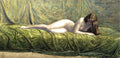 {{ product_title }} Fine Art Print | {{ product_vendor }} Jakero77 Carlos Schwabe - The Jade Ring (1907) Nude Lady on Green Couch Fine Art Print Art Print  Jakero77