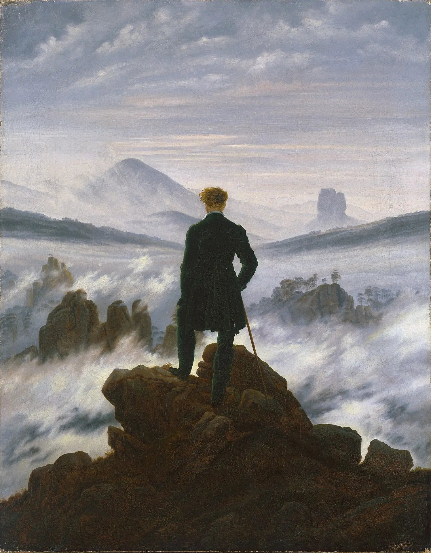 {{ product_title }} Fine Art Print | {{ product_vendor }} Jakero77 Caspar David Friedrich - Wanderer Above the Sea of Fog (1817) Fine Art Print Art Print  Jakero77