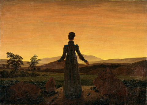 {{ product_title }} Fine Art Print | {{ product_vendor }} Jakero77 Caspar David Friedrich - Woman Before Rising Sun (1818) Fine Art Print Art Print  Jakero77