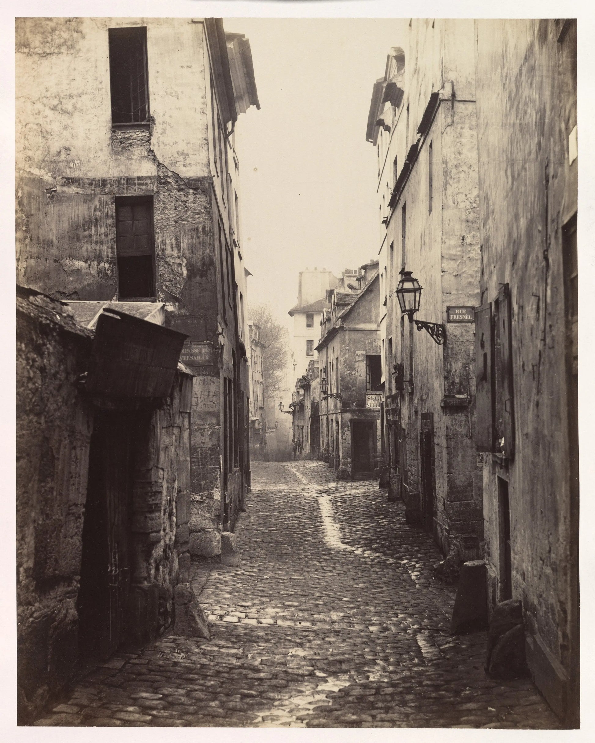 {{ product_title }} Fine Art Print | {{ product_vendor }} Jakero77 Charles Marville - Rue Traversine from Rue d'Arras Paris (1868) Fine Art Print Art Print  Jakero77