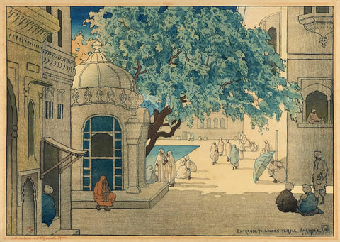 {{ product_title }} Fine Art Print | {{ product_vendor }} Jakero77 Charles W. Bartlett - Entrance to Golden Temple Amritsar (1919) Fine Art Print Art Print  Jakero77