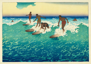 {{ product_title }} Fine Art Print | {{ product_vendor }} Jakero77 Charles W. Bartlett - Surf Riders Honolulu Hawaii (1919) Fine Art Print Art Print  Jakero77