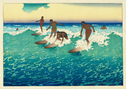 {{ product_title }} Fine Art Print | {{ product_vendor }} Jakero77 Charles W. Bartlett - Surf Riders Honolulu Hawaii (1919) Fine Art Print Art Print  Jakero77