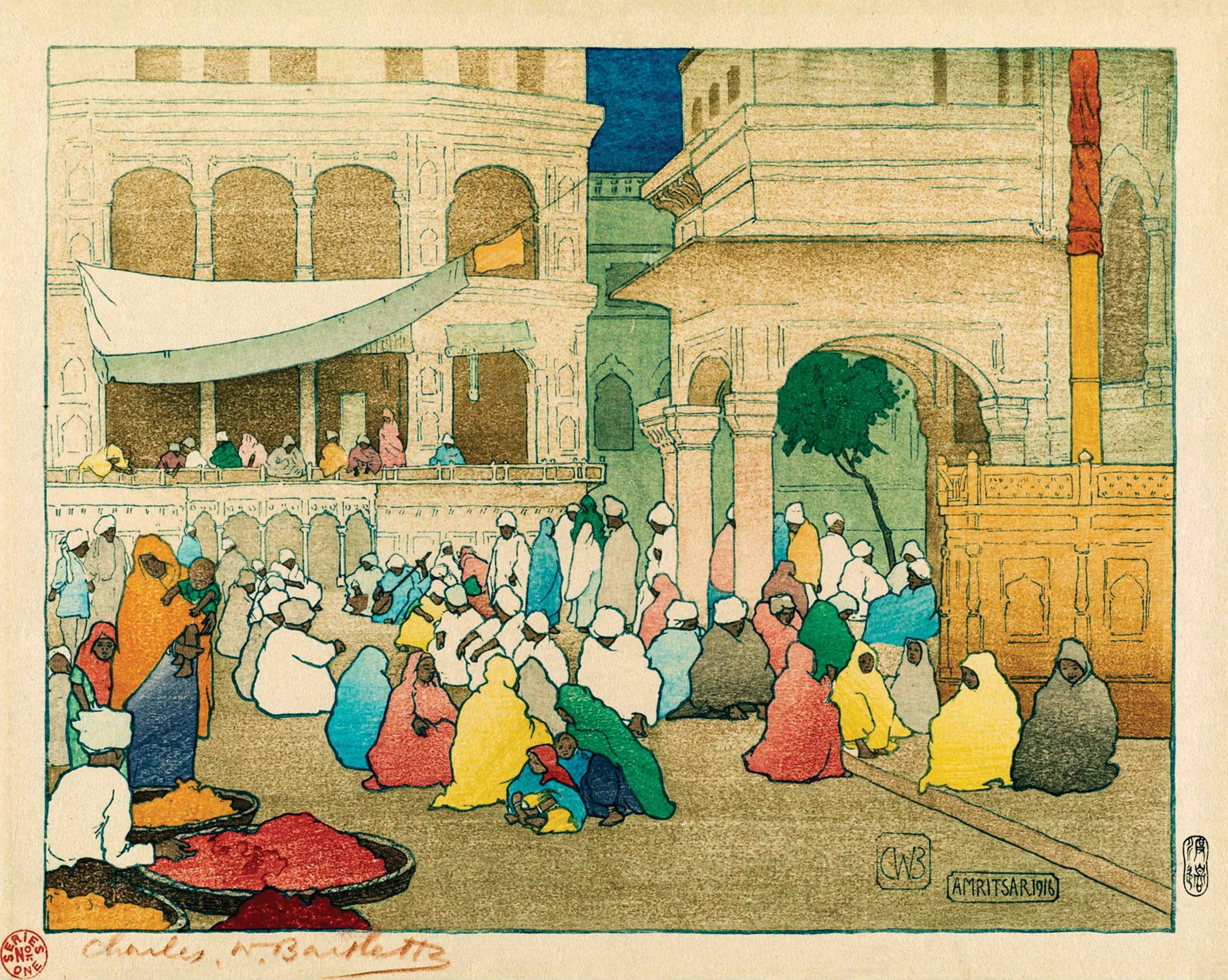 {{ product_title }} Fine Art Print | {{ product_vendor }} Jakero77 Charles W. Bartlett - The Golden Temple Amritsar (1916) Fine Art Print Art Print  Jakero77