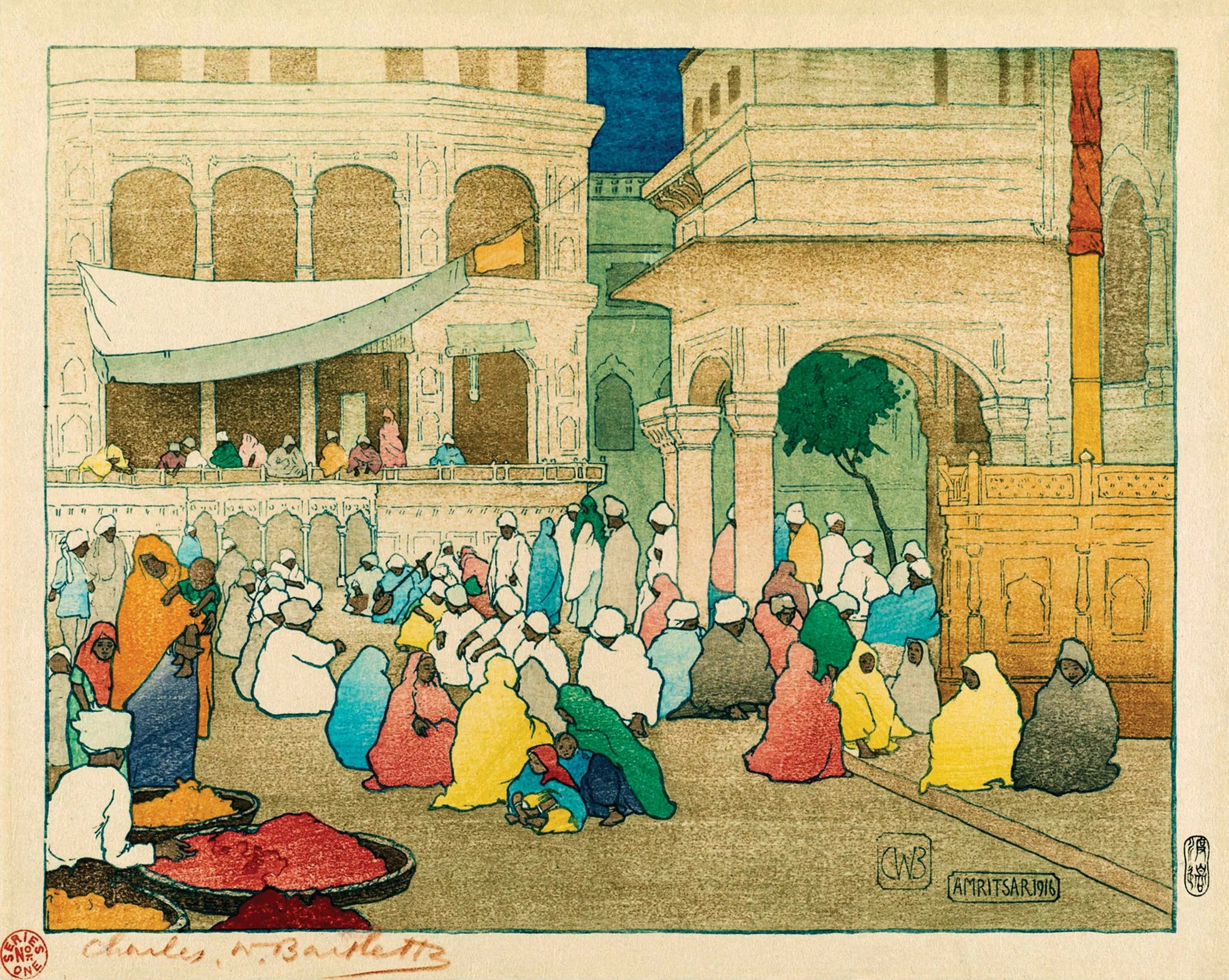 {{ product_title }} Fine Art Print | {{ product_vendor }} Jakero77 Charles W. Bartlett - The Golden Temple Amritsar (1916) Fine Art Print Art Print  Jakero77