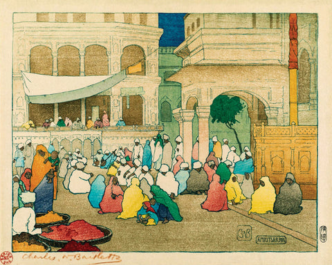 {{ product_title }} Fine Art Print | {{ product_vendor }} Jakero77 Charles W. Bartlett - The Golden Temple Amritsar (1916) Fine Art Print Art Print  Jakero77