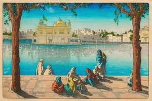 {{ product_title }} Fine Art Print | {{ product_vendor }} Jakero77 Charles W. Bartlett - The Golden Temple Amritsar (1925) Fine Art Print Art Print  Jakero77
