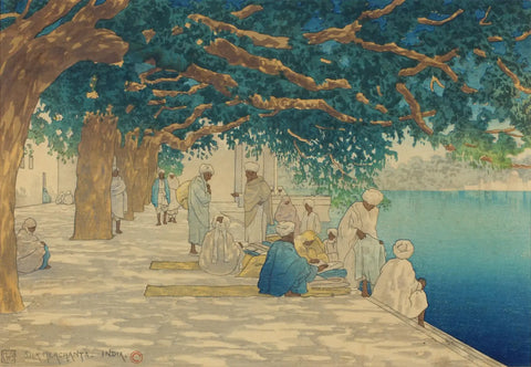 {{ product_title }} Fine Art Print | {{ product_vendor }} Jakero77 Charles William Bartlett - Silk Merchants India (1919) - 17"x22" Fine Art Print Art Print  Jakero77