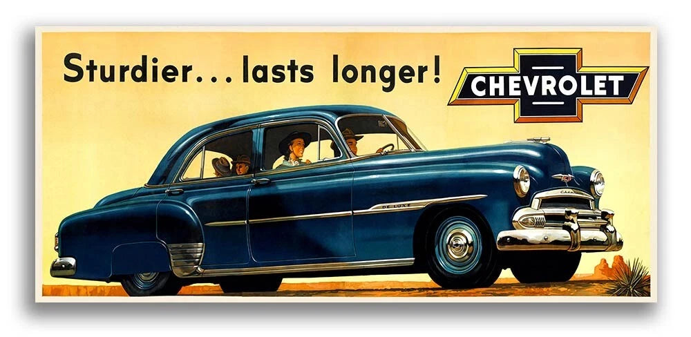 Chevrolet De Luxe Vintage Car Advertising Wall Art 1951 Fine Art Print
