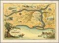 Historic Map of Chicago Illinois Vintage Style Wall Map 1833 Fine Art Print