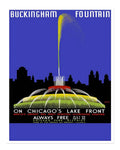 Chicago Buckingham Fountain Vintage Travel Poster Print 1939 Fine Art Print