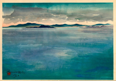 {{ product_title }} Fine Art Print | {{ product_vendor }} Jakero77 Chiura Obata - Before the Rain, Mono Lake (1930) - 17" x 22" Fine Art Print Art Print  Jakero77