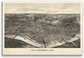Bird's Eye View of Cincinnati Ohio Vintage City Map 1900 Fine Art Print