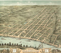 Clarksville Tennessee Vintage Panoramic City Map Print 1870 Fine Art Print