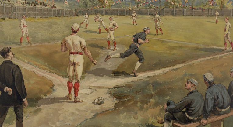 Classic Baseball Game Vintage Sports Poster Print 1887 Fine Art Print