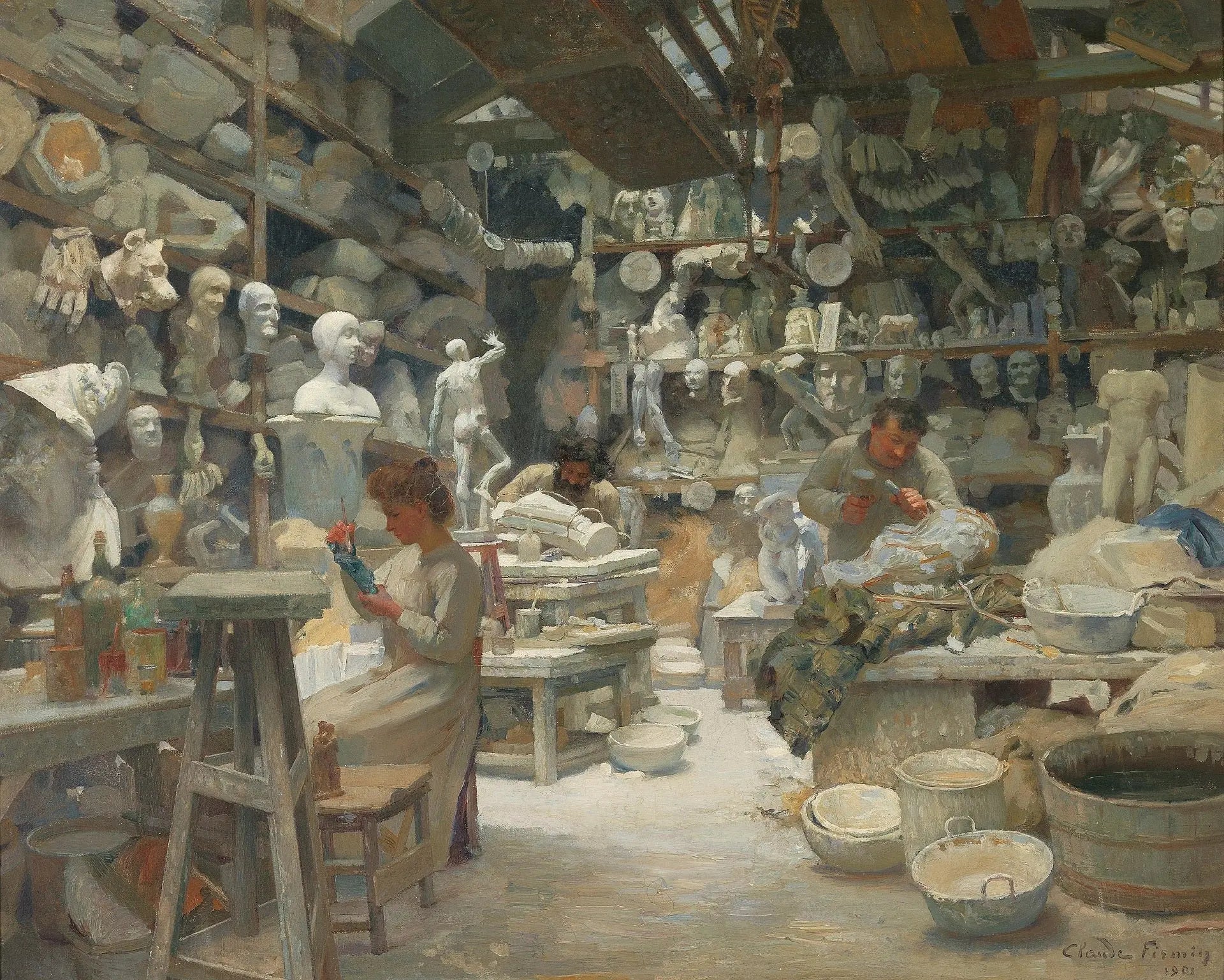 {{ product_title }} Fine Art Print | {{ product_vendor }} Jakero77 Claude Firmin - Paris Studio of Caster Sadaune (1901) - 17" x 22" Fine Art Print Art Print  Jakero77