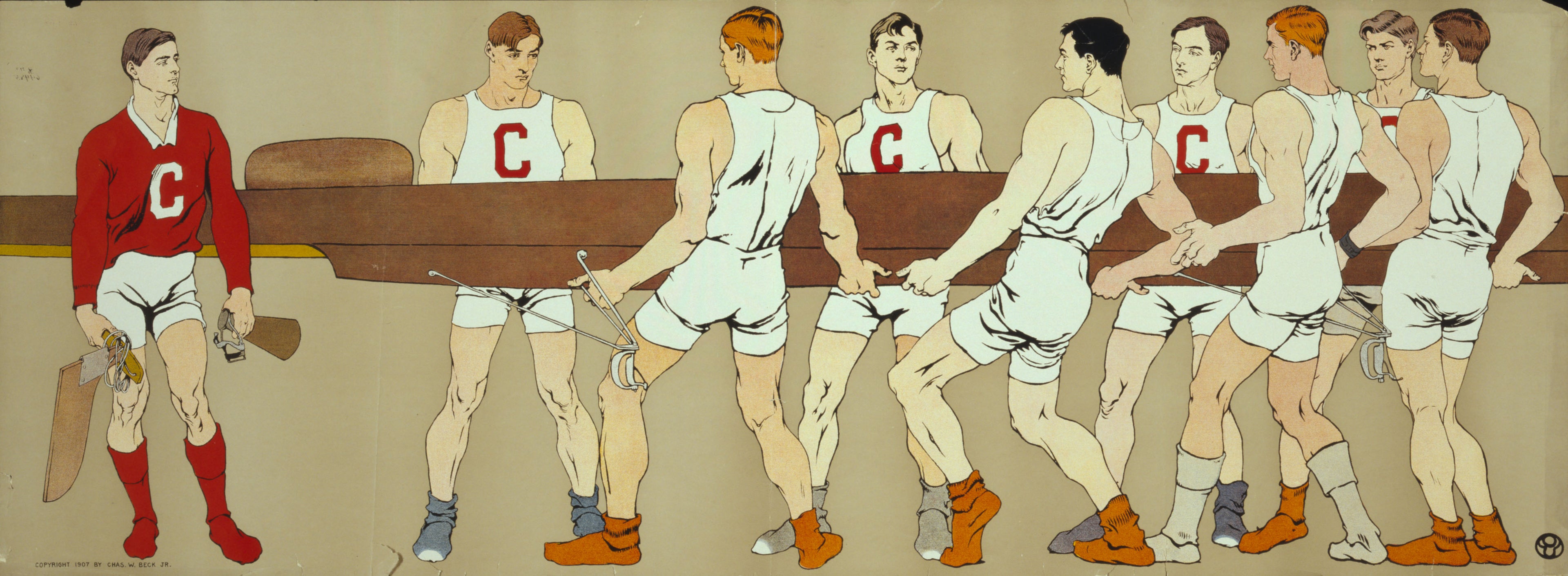 Cornell University Crew Rowing College Vintage 1907 Fine Art Print