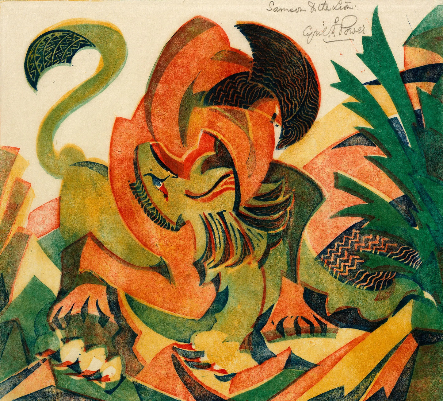 {{ product_title }} Fine Art Print | {{ product_vendor }} Jakero77 Cyril Edward Power - Samson & the Lion (1932) - 17" x 22" Fine Art Print Art Print  Jakero77