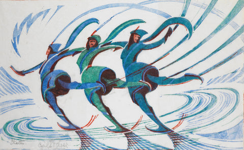 {{ product_title }} Fine Art Print | {{ product_vendor }} Jakero77 Cyril Power - Skaters (circa 1932) - 17" x 22" Fine Art Print Art Print  Jakero77