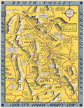 Death Valley National Monument Historic Map Poster 1948 Fine Art Print