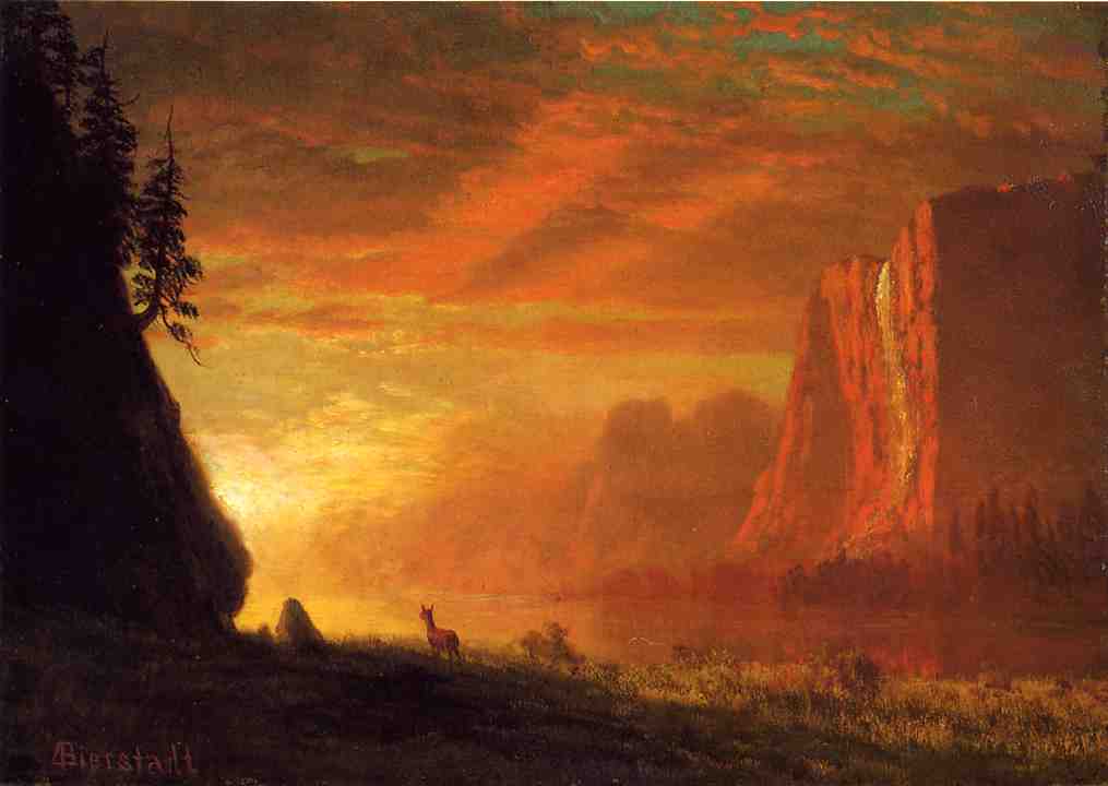 Albert Bierstadt Deer at Sunset 1866 Fine Art Print