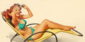 Gil Elvgren "Did You Say Something?" Vintage Pin-Up Girl 1950 Fine Art Print