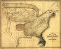 Eagle Map of the United States Antique Americana 1830 Fine Art Print