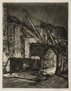 {{ product_title }} Fine Art Print | {{ product_vendor }} Jakero77 Earl Horter - Building the Equitable Excavatioin (1913) Fine Art Print Art Print  Jakero77