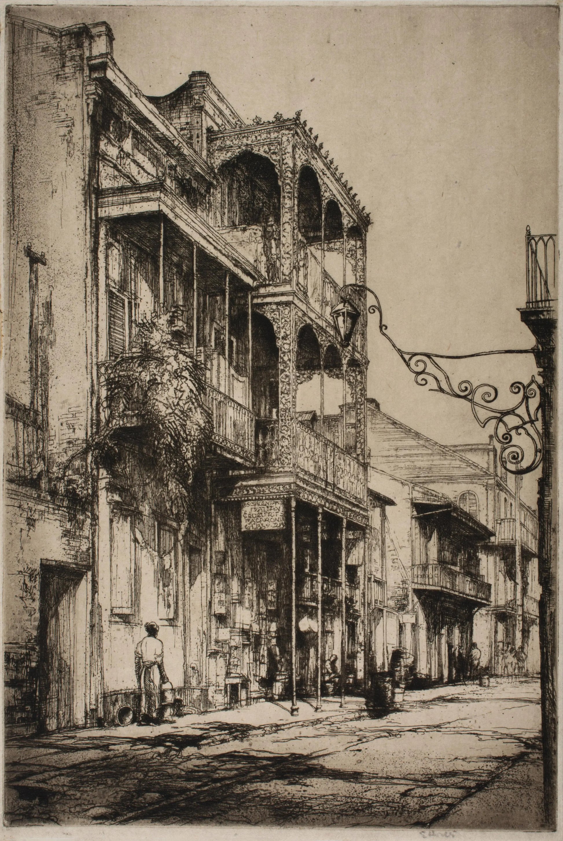 {{ product_title }} Fine Art Print | {{ product_vendor }} Jakero77 Earl Horter - Creole Quarter New Orleans Balconies (1914) Fine Art Print Art Print  Jakero77