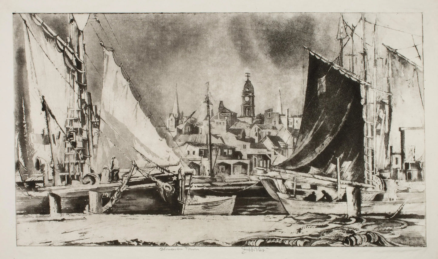 {{ product_title }} Fine Art Print | {{ product_vendor }} Jakero77 Earl Horter - Gloucester Town (1932) Fine Art Print Art Print  Jakero77