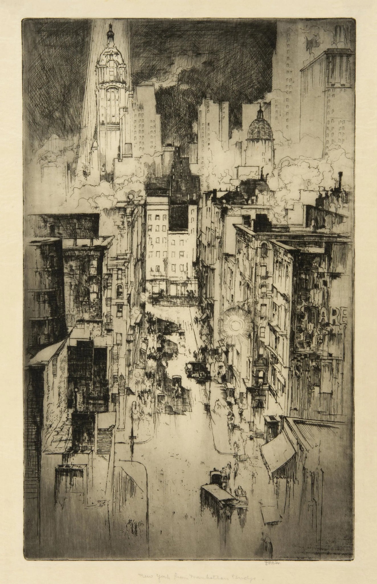 {{ product_title }} Fine Art Print | {{ product_vendor }} Jakero77 Earl Horter - New York from Manhattan Bridge (1916) Fine Art Print Art Print  Jakero77