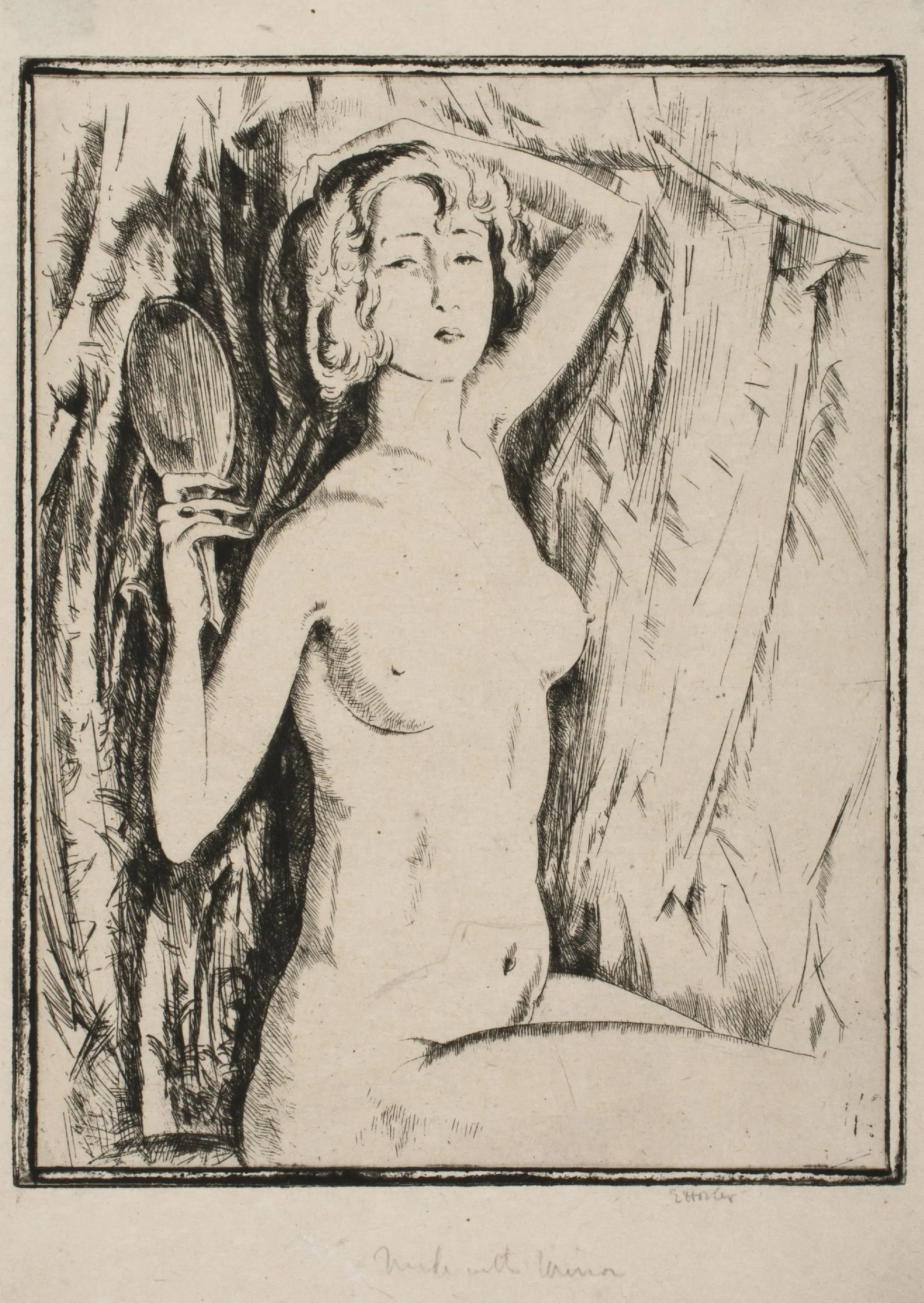 {{ product_title }} Fine Art Print | {{ product_vendor }} Jakero77 Earl Horter - Nude with Mirror (1920s) Deco Fine Art Print Art Print  Jakero77