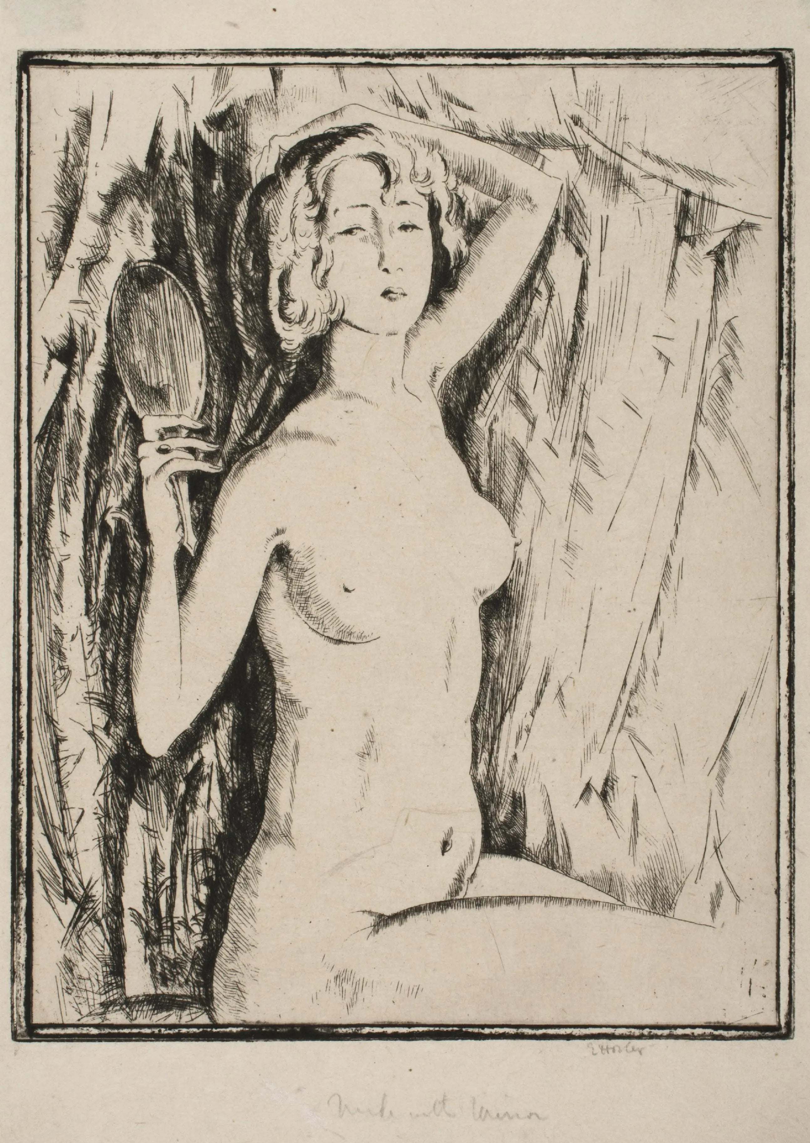 {{ product_title }} Fine Art Print | {{ product_vendor }} Jakero77 Earl Horter - Nude with Mirror (1920s) Deco Fine Art Print Art Print  Jakero77