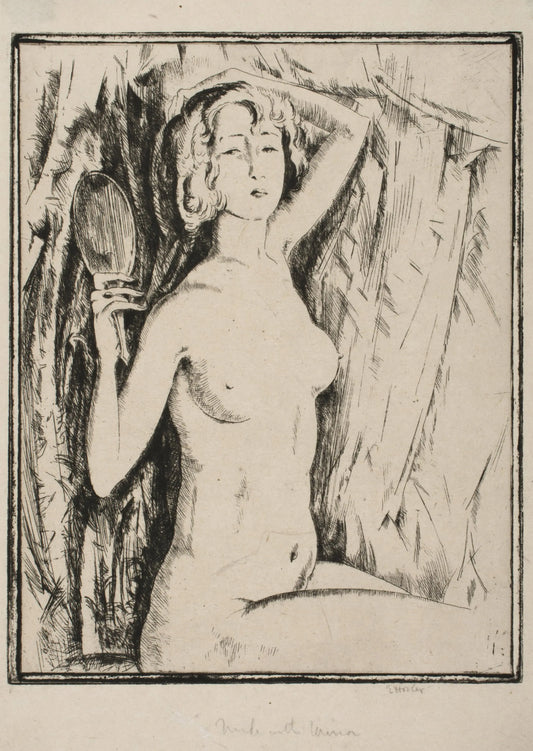 {{ product_title }} Fine Art Print | {{ product_vendor }} Jakero77 Earl Horter - Nude with Mirror (1920s) Deco Fine Art Print Art Print  Jakero77