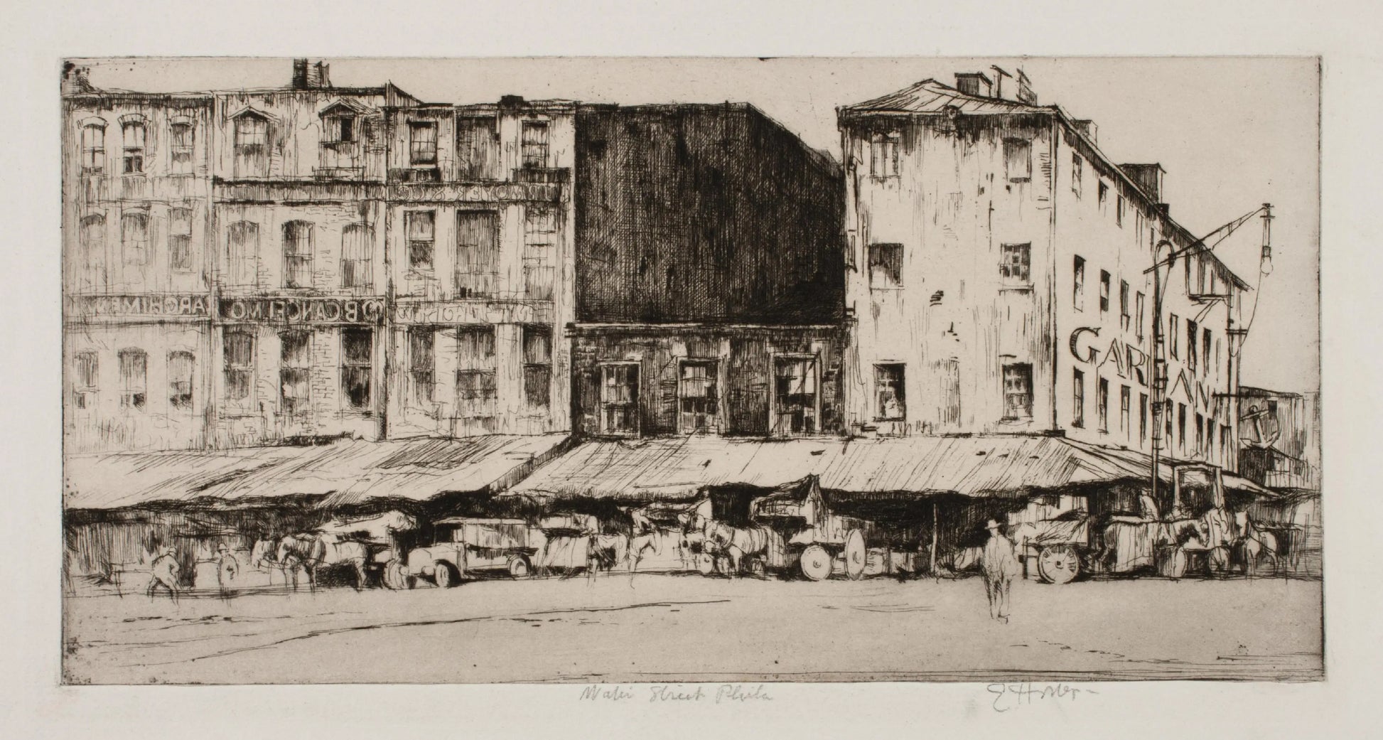 {{ product_title }} Fine Art Print | {{ product_vendor }} Jakero77 Earl Horter - Water Street Philadelphia (1919) Fine Art Print Art Print  Jakero77