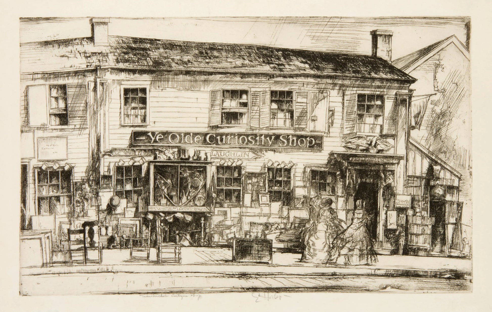 {{ product_title }} Fine Art Print | {{ product_vendor }} Jakero77 Earl Horter - Ye Olde Curiosity Shop Nantucket (1913) Fine Art Print Art Print  Jakero77