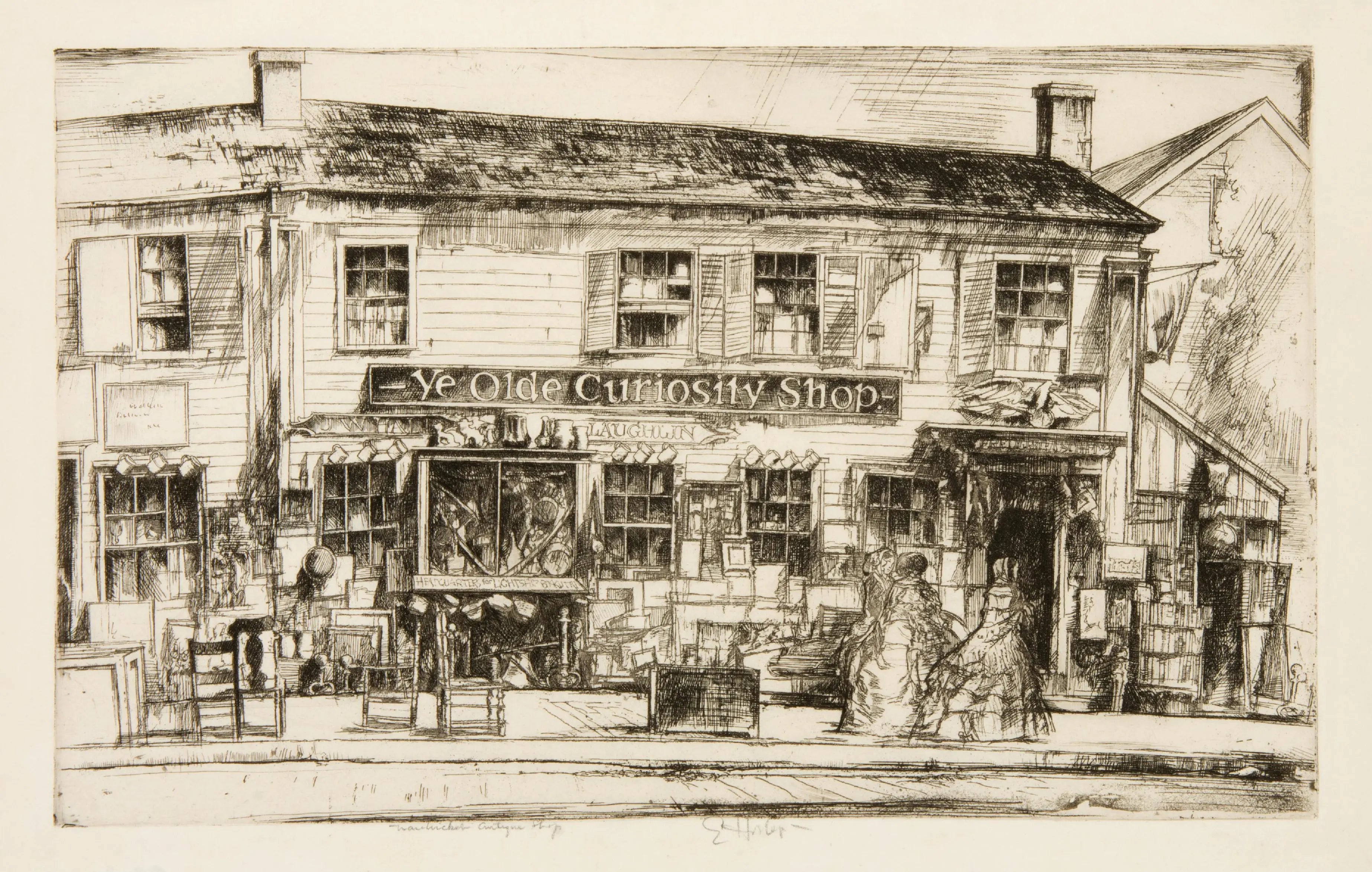 {{ product_title }} Fine Art Print | {{ product_vendor }} Jakero77 Earl Horter - Ye Olde Curiosity Shop Nantucket (1913) Fine Art Print Art Print  Jakero77