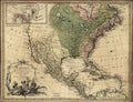 Early North America New World Exploration Map Poster 1750 Fine Art Print