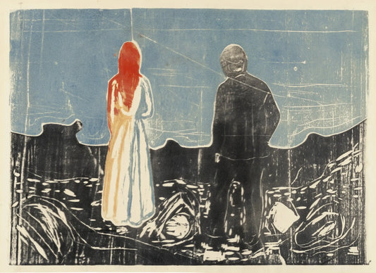{{ product_title }} Fine Art Print | {{ product_vendor }} Jakero77 Edvard Munch - Two Human Beings. The Lonely Ones (1899) - 17"x22" Fine Art Print Art Print  Jakero77