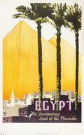 Visit Egypt Pyramids Travel Poster Vintage Egyptian 1930 Fine Art Print