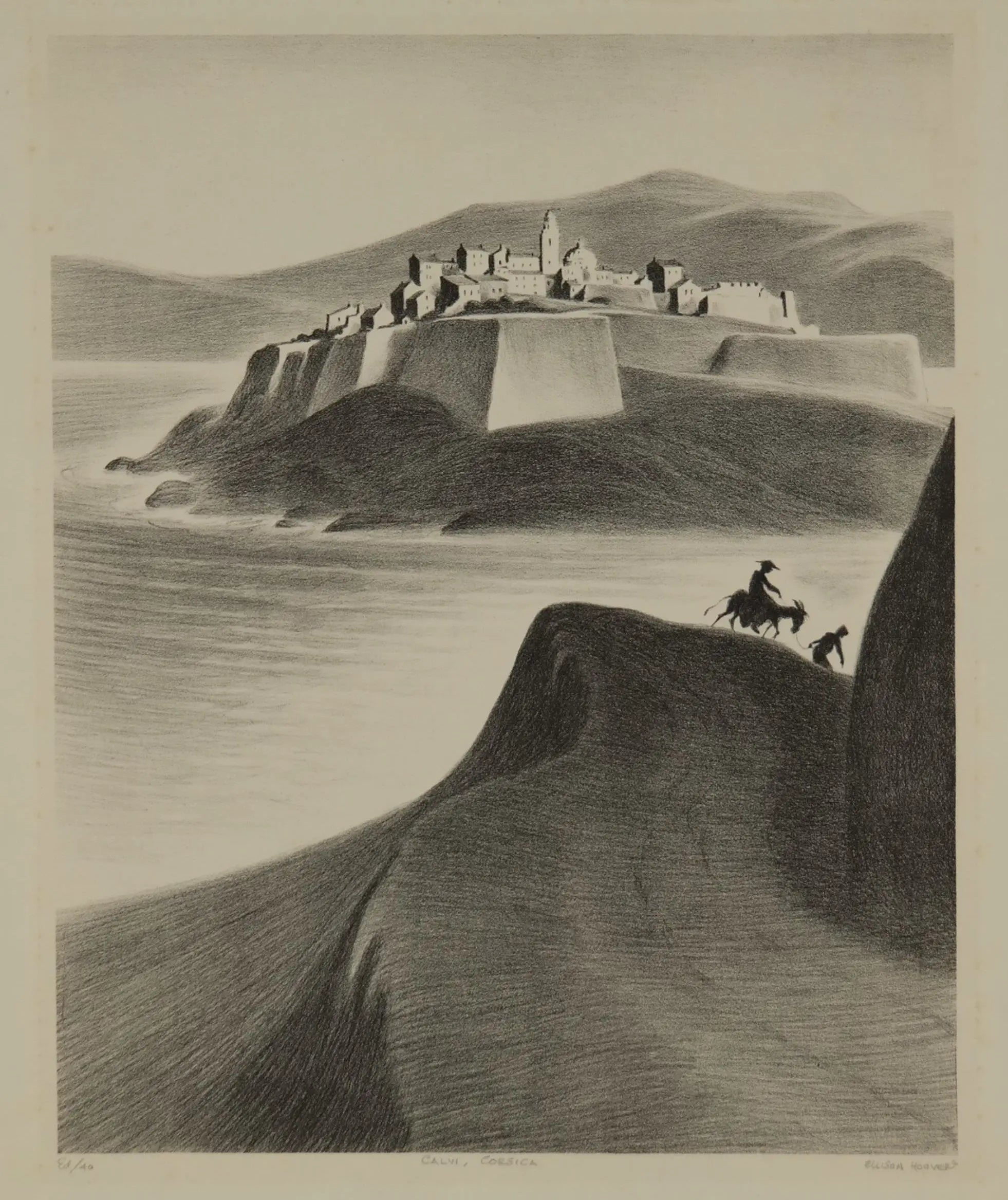 {{ product_title }} Fine Art Print | {{ product_vendor }} Jakero77 Ellison Hoover - Calvi Corsica (1935) - 17" x 22" Fine Art Print Art Print  Jakero77