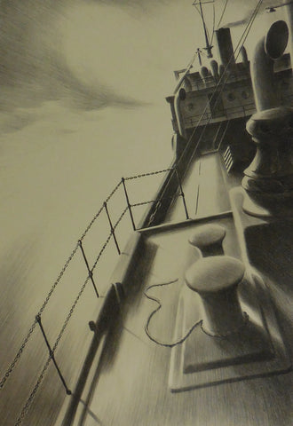 {{ product_title }} Fine Art Print | {{ product_vendor }} Jakero77 Ellison Hoover - Cargo Ship (1940) - 17" x 22" Fine Art Print Art Print  Jakero77