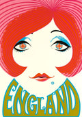 England Hip Girl Vintage Style Travel Poster Print 1960 Fine Art Print