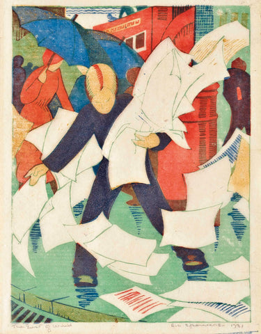 {{ product_title }} Fine Art Print | {{ product_vendor }} Jakero77 Ethel Spowers - The Gust of Wind (1931) - 17" x 22" Fine Art Print Art Print  Jakero77