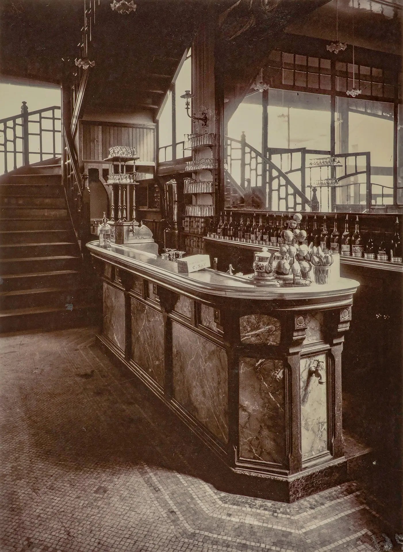 {{ product_title }} Fine Art Print | {{ product_vendor }} Jakero77 Eugene Atget - Bar de Cabaret Paris (1910) Fine Art Print Art Print  Jakero77