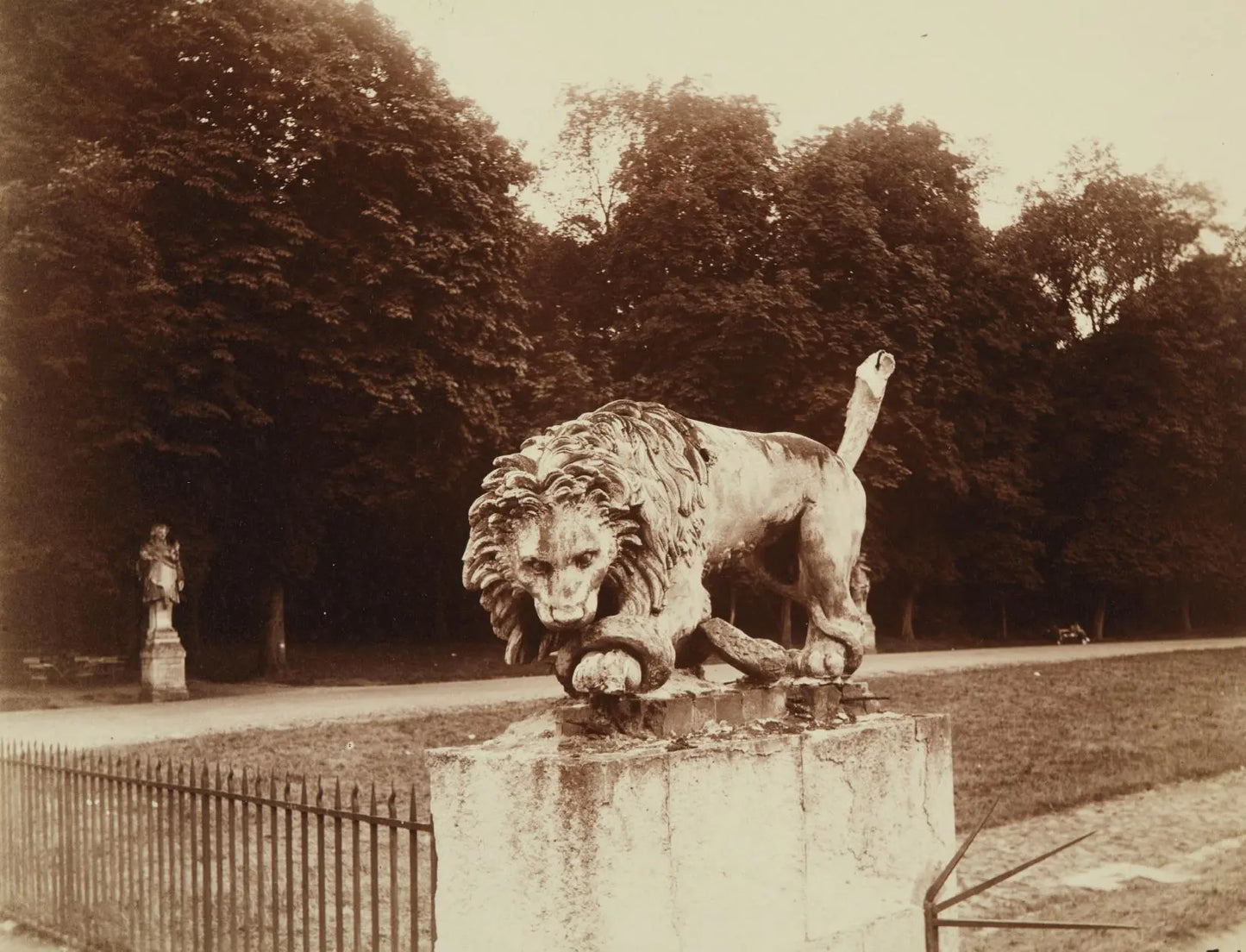 {{ product_title }} Fine Art Print | {{ product_vendor }} Jakero77 Eugene Atget - Lion Gargoyle at St. Cloud (1920s) France Fine Art Print Art Print  Jakero77