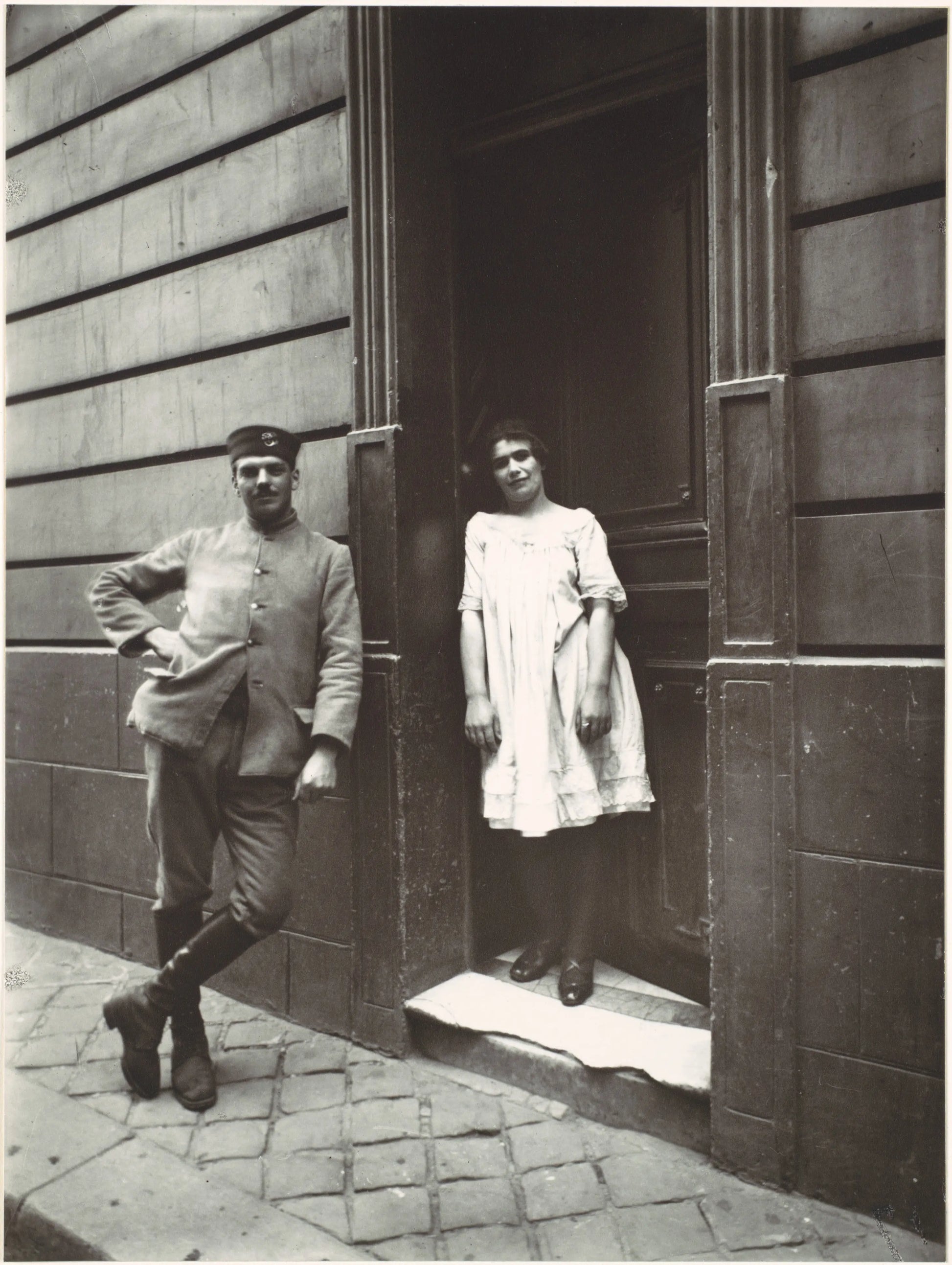 {{ product_title }} Fine Art Print | {{ product_vendor }} Jakero77 Eugene Atget - Maison Close (circa 1916) Soldier & Prostitute Fine Art Print Art Print  Jakero77