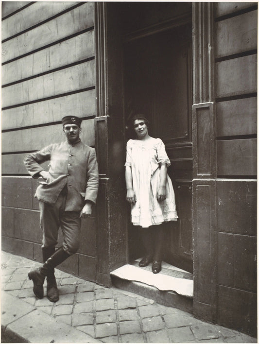 {{ product_title }} Fine Art Print | {{ product_vendor }} Jakero77 Eugene Atget - Maison Close (circa 1916) Soldier & Prostitute Fine Art Print Art Print  Jakero77